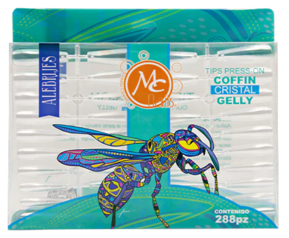 Tips Press On Coffin Cristal Gelly 288 pz